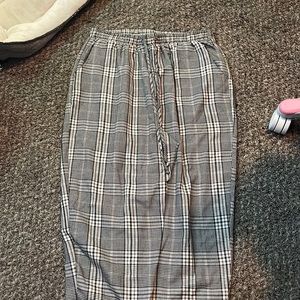 checkered print pants